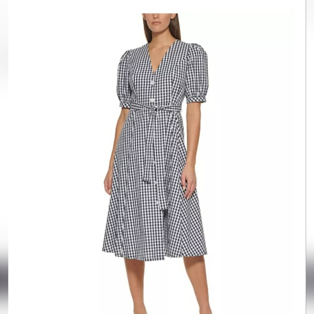 Tommy Hilfiger - Navy and White Gingham Dress- NWTS-sz 16